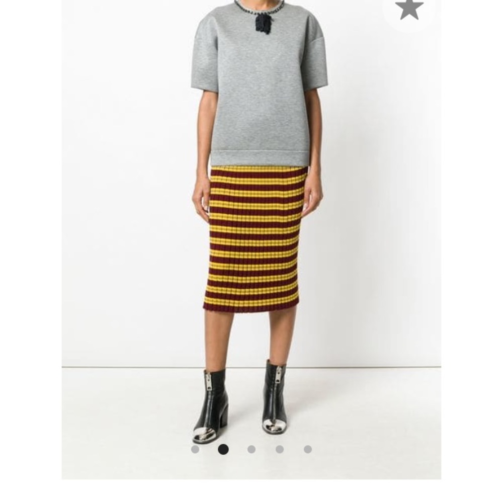 Marni knit cotton pencil skirt in stripe